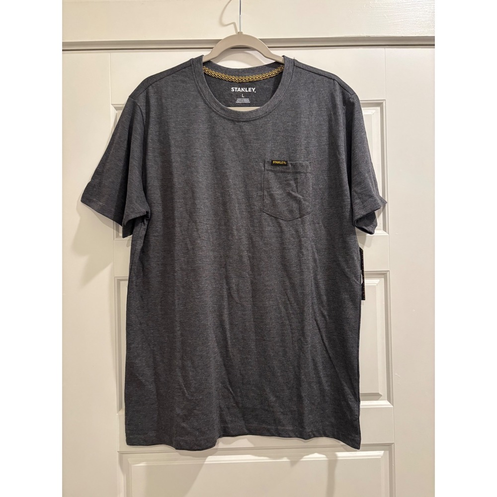 Stanley Workwear Mens Charcoal Heather Grey Pocket T-Shirt Short Sleeve Large
